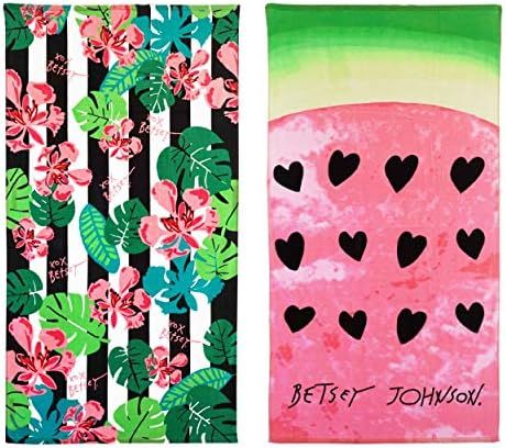 Betsey Johnson Tropical Life Watermelon Beach Towel Set, 68 x 36, Multicolored | Amazon (US)