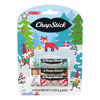 Chapstick Holiday Sugar,Sugar Cookie,Cotton Candy and Hot Chocolate Cake Batter Lip Balm Set - 4c... | Target