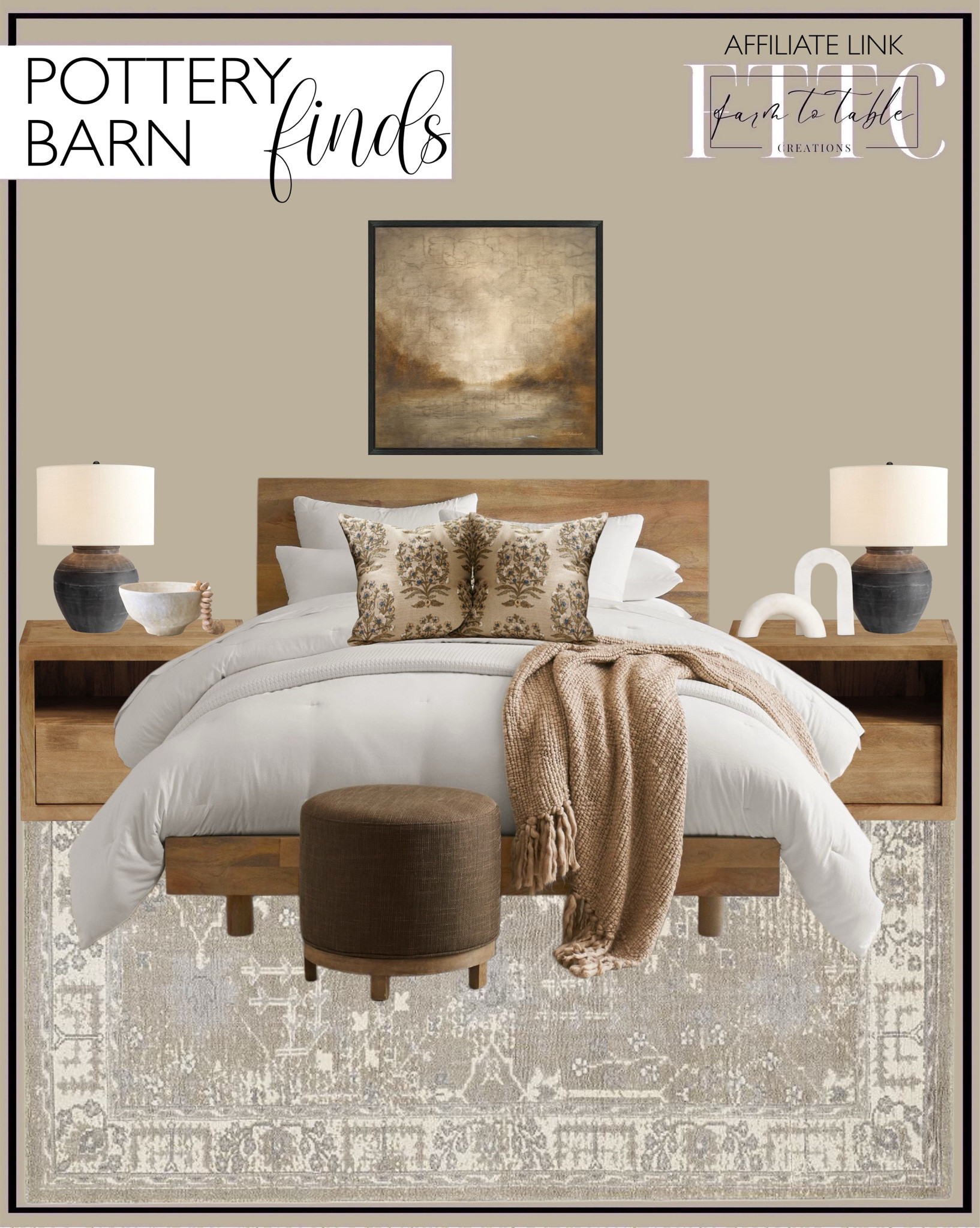 Pottery Barn Bedroom Finds. Follow @farmtotablecreations on Instagram for more inspiration.

Cayman Platform Bed. 400-Thread-Count Organic Percale Sheet Set. Belgian Flax Linen Duvet Cover. Cayman Nightstand (27"). Faris Ceramic Table Lamp. Textured Basketweave Knit Throw. Jake Swivel Stool. Desiree Floral Embroidered Pillow.  Reeva Handwoven Rug. Sepia Inlet Canvas Wall Art. Artisan Studio Bowl. Marble Arched Decorative Object. 

Bedroom decor. Bedroom Furniture. Bedroom Rug. Wood Bed Frame. Wood Nightstands. Bed Linens.  Bed Duvet. Bedroom Rug. Bedroom Pillows. Pottery Barn. Pottery Barn Bedroom. 









#LTKFindsUnder50 #LTKHome #LTKSaleAlert