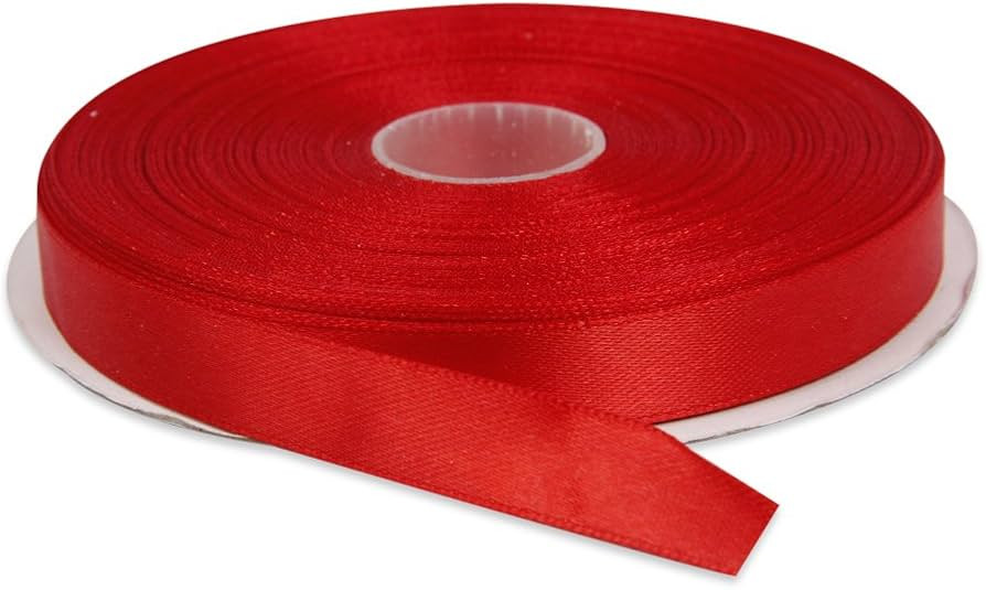 Red Ribbon Topenca Supplies 1/2 Inches x 50 Yards Double Face Solid Satin Ribbon Roll | 50 Yards ... | Amazon (US)