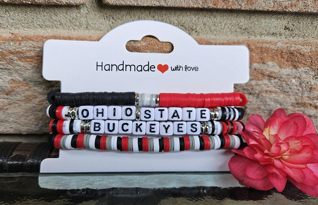 Ohio State Buckeyes Inspired Bracelet Set - Etsy | Etsy (US)