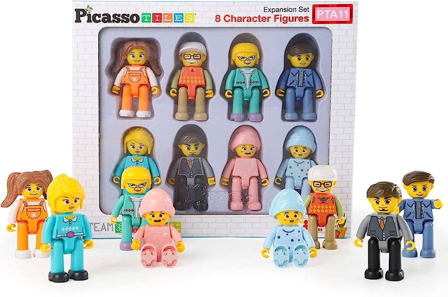Picasso Toys Magnetic Action Figures 8 Piece Family Character for Construction Building Block Til... | Amazon (US)