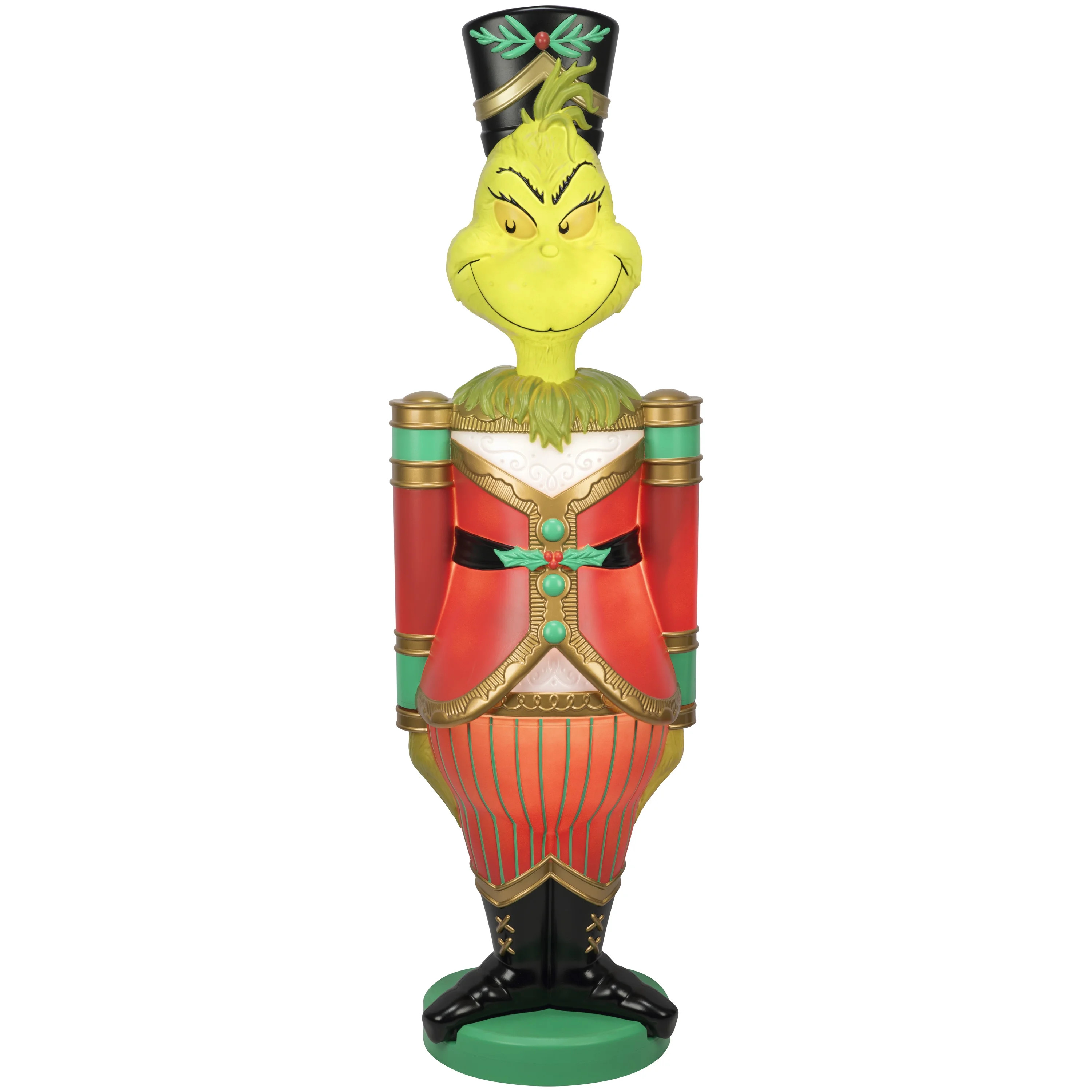 Dr. Seuss' The Grinch Giant Christmas Nutcracker LED Blow Mold Outdoor Decor, 22.04" x 15.94" x 7... | Walmart (US)