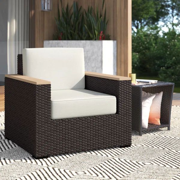 Mcclaskey Wicker Patio Chair with Cushions | Wayfair North America