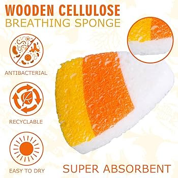 Amazon.com: FYSUIMU 8Pcs Halloween Kitchen Sponges Cute Ghost Pumpkin Corn Spider Web Dish Washin... | Amazon (US)