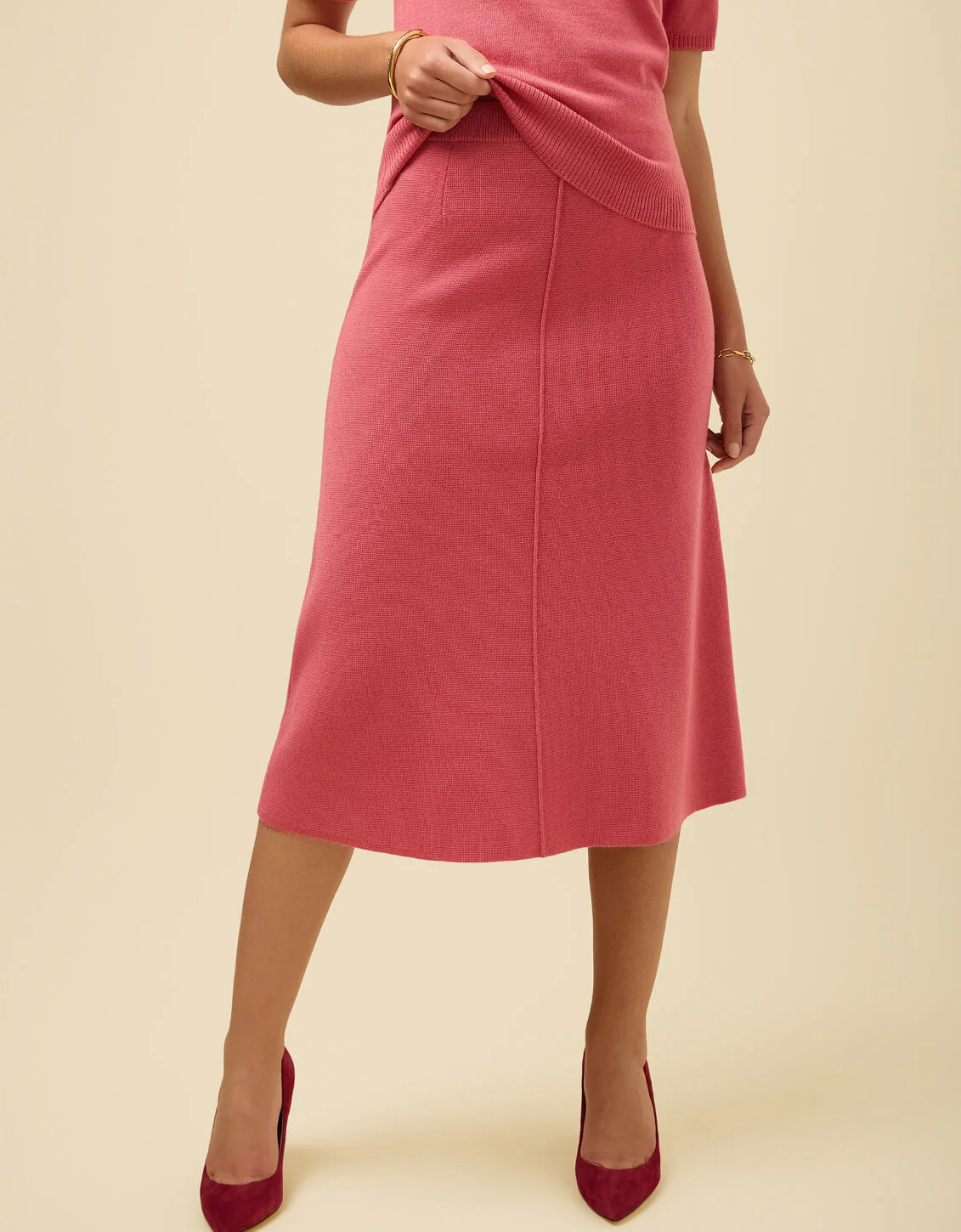 Lila Merino Skirt Pink Raspberry | Spartina 449
