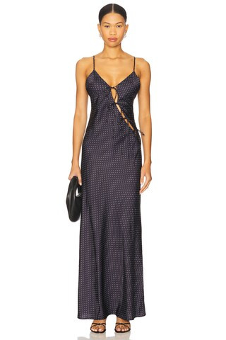 LIONESS About A Girl Maxi Dress in Onyx Polka from Revolve.com | Revolve Clothing (Global)