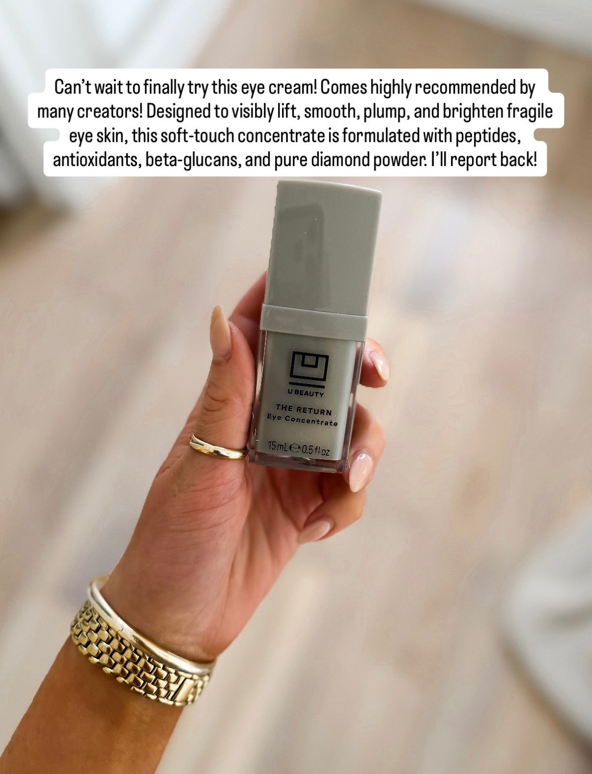 U Beauty eye concentrate I’ve been wanting to try- comes highly recommended! Designed to visibly lift, smooth, plump, and brighten fragile eye skin, this soft-touch concentrate is formulated with peptides, antioxidants, beta-glucans, and pure diamond powder. @ubeauty

#LTKBeauty #LTKselfcare #LTKmorningroutine