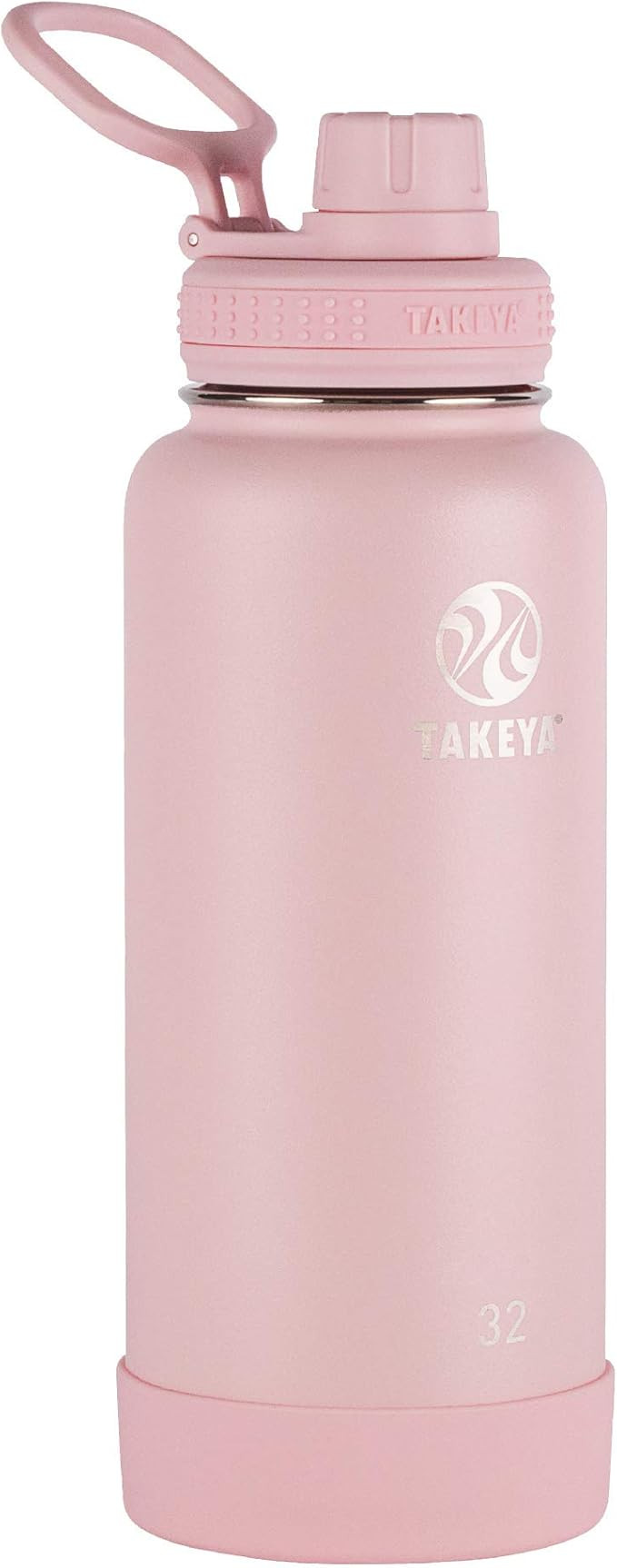 Takeya Actives Insulated Stainless Steel Water Bottle with Spout Lid, 40 oz, Blush | Amazon (US)