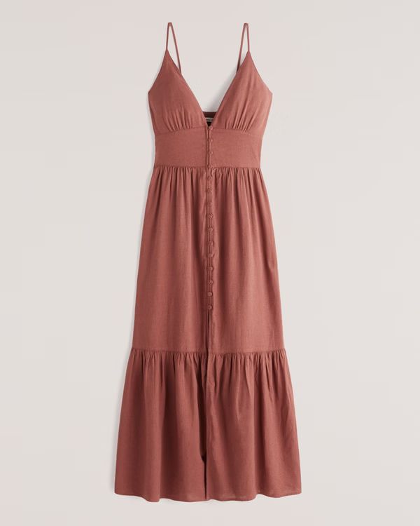 Button-Through Maxi Dress | Abercrombie & Fitch (US)