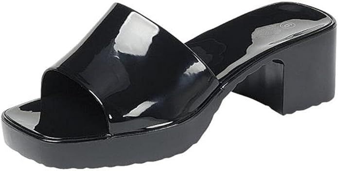Womens Jelly Block Heel Sandals Slip On | Amazon (US)