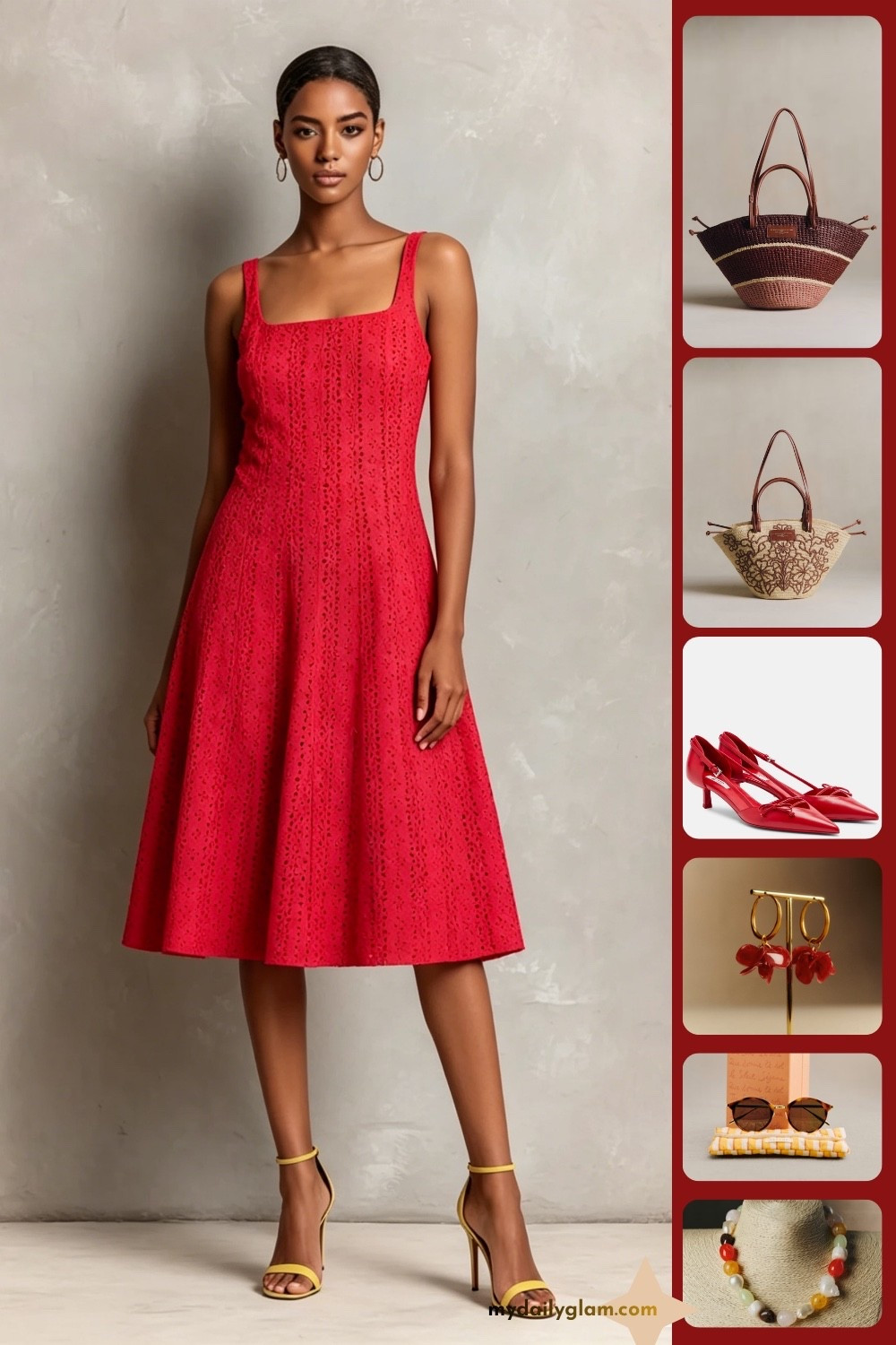Styled with bold pops of color for that timeless statement vibe
This red eyelet midi dress is the ultimate head-turner for every occasion.
Effortlessly chic with warm woven details and vibrant accents.

Red Eyelet Midi Dress, Bold Statement Style, Vibrant Summer Outfit
#RedDress #StatementStyle #EyeletDress

#LTKootd #LTKOver40 #LTKTravel