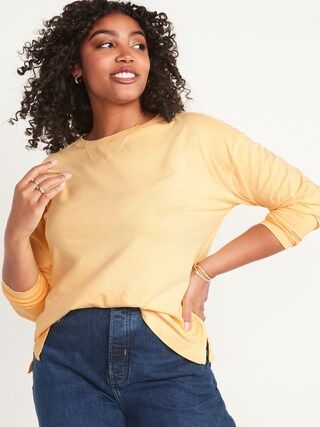 Long-Sleeve Vintage Loose T-Shirt for Women | Old Navy (US)