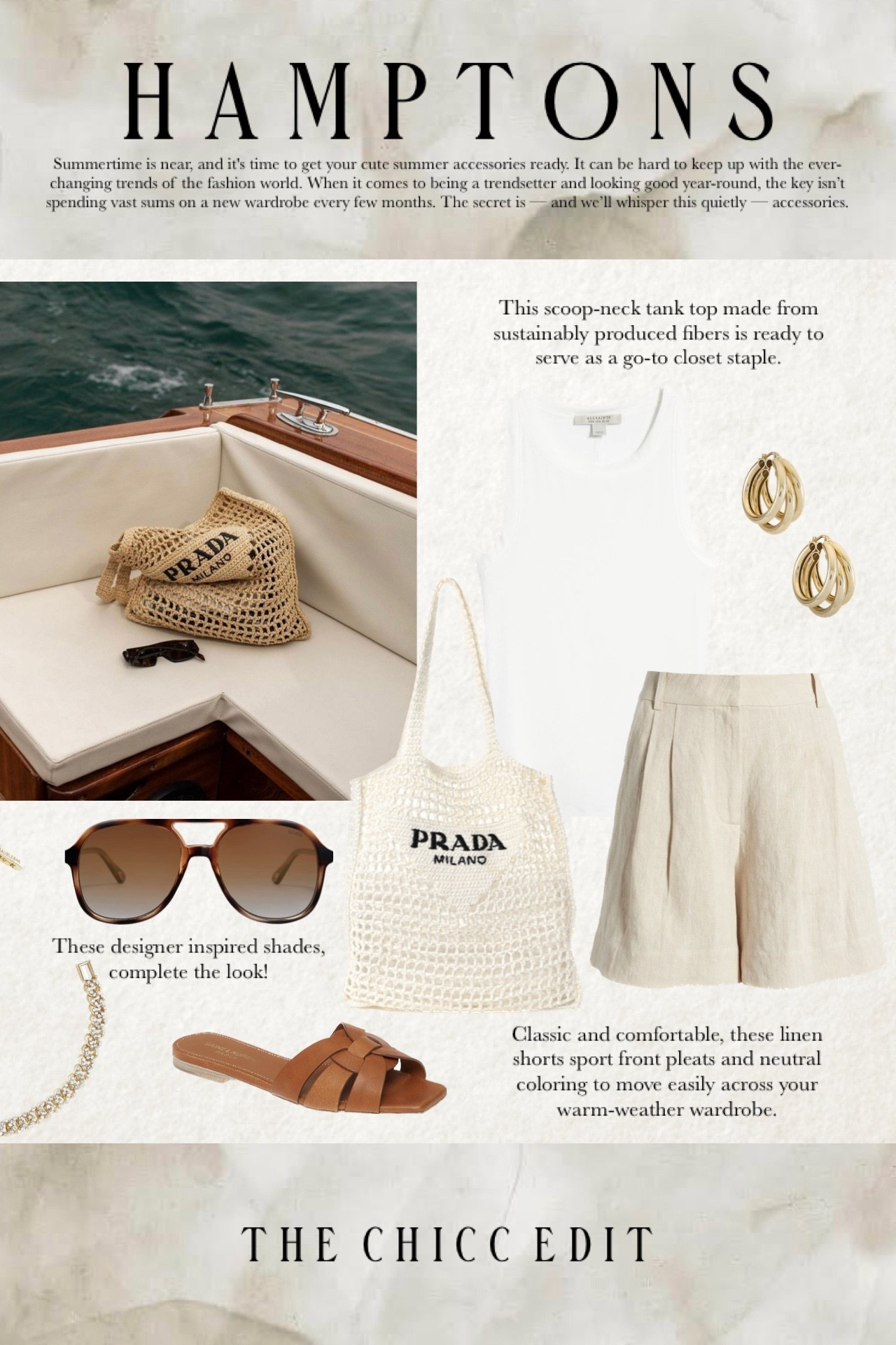 Shop the look 👀 

#outfit #ootd #shorts #flats #prada tank earrings hoops sunglasses jewelry 

#LTKTravel #LTKOver40 #LTKootd