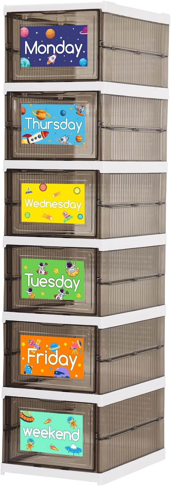 Shelf Daily Weekly Clothes Organizer for Kids Foldable Weekly Hanging Closet Organizer with Door ... | Amazon (US)