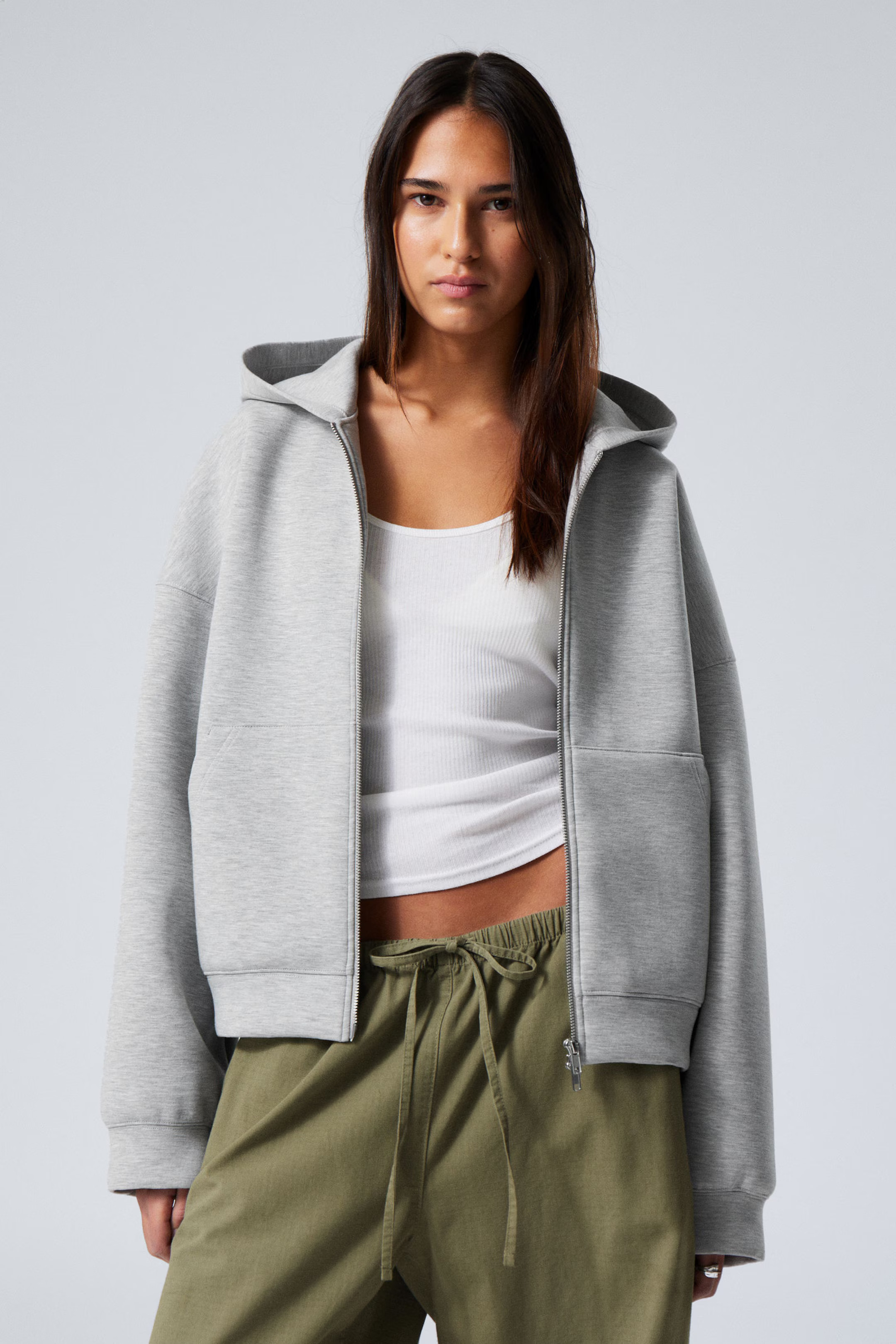 Oversized Scuba Zip-Hoodie | Weekday