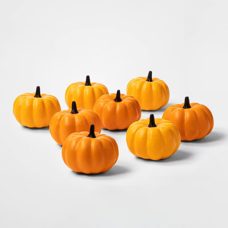 8ct Painted Pumpkins Orange Halloween Decorative Sculpture Set - Hyde & EEK! Boutique™ | Target