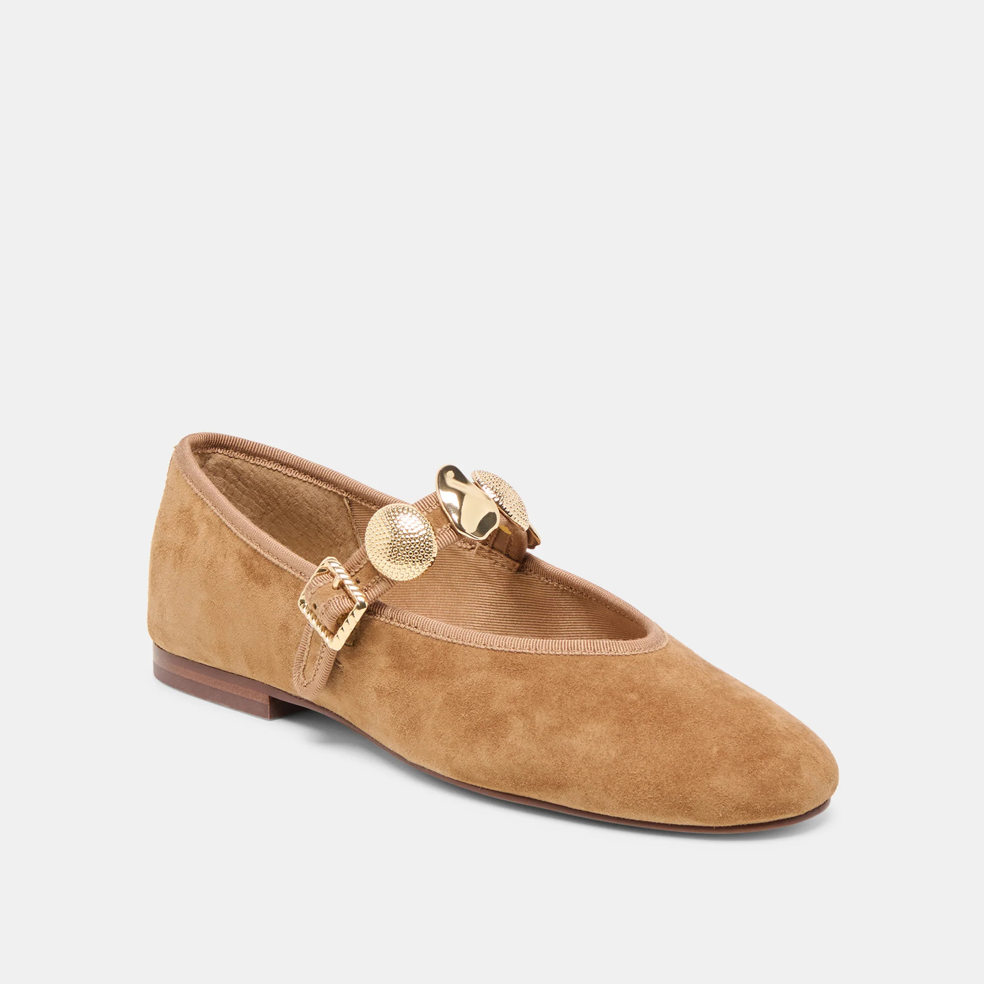 Relan Ballet Flats Lt Brown Suede | DolceVita.com