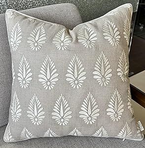 Booti Embroiderd Decorative Square Accent Throw Pillow Cover - Sofa, Chair, Couch, Bedroom, Livin... | Amazon (US)