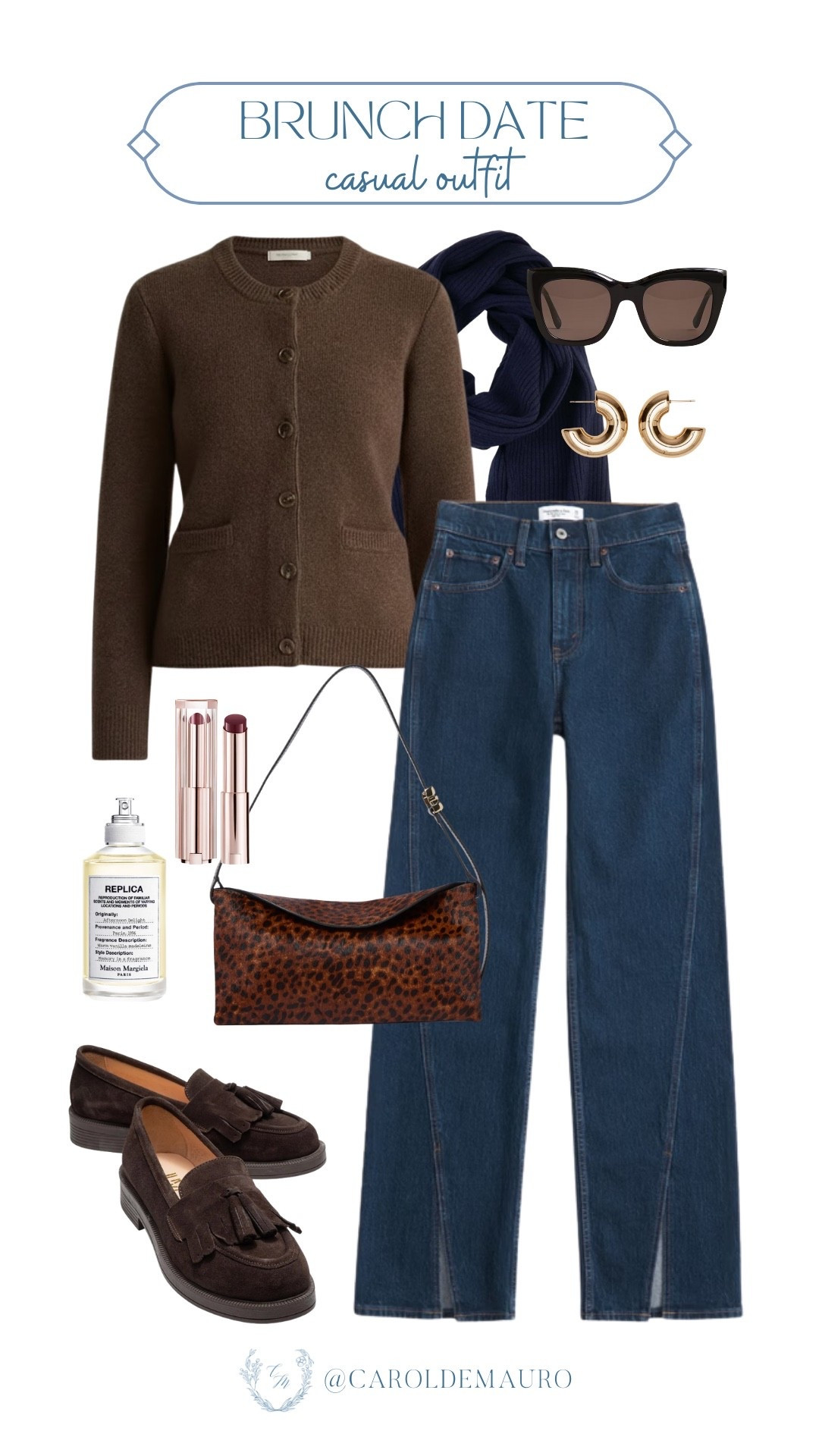 The secret to an easy brunch look? Just wear this brown cardigan and pair it with trendy wide-leg jeans! Complete the look with suede loafers, gold hoops, and a leopard print bag.

brunch date, outfit idea, casual chic, everyday wear, weekend vibes, cool girl look, fashion accessories, effortless style

#LTKFindsUnder50 #LTKSeasonal #LTKU