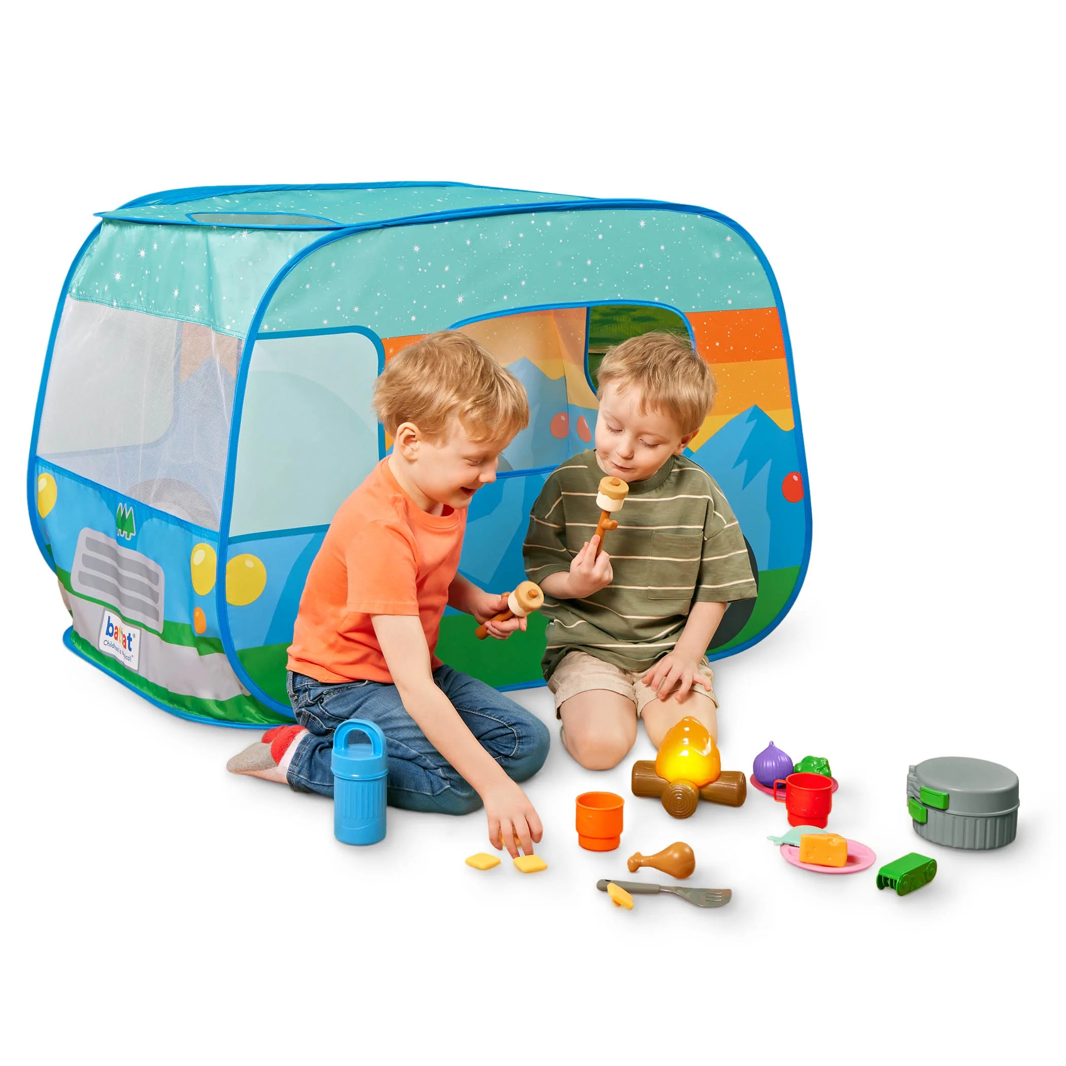 Battat Happy Camper Pop-Up Tent with 20+ Camping Accessories, Toddler and Preschool Toys | Walmart (US)