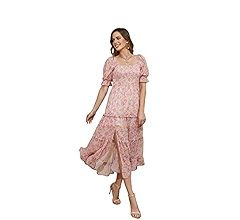 R.YIposha Women's Summer Bohemian Dress Puff Sleeve Ruffled Floral Print Casual Off Shoulder Long Dress | Amazon (US)