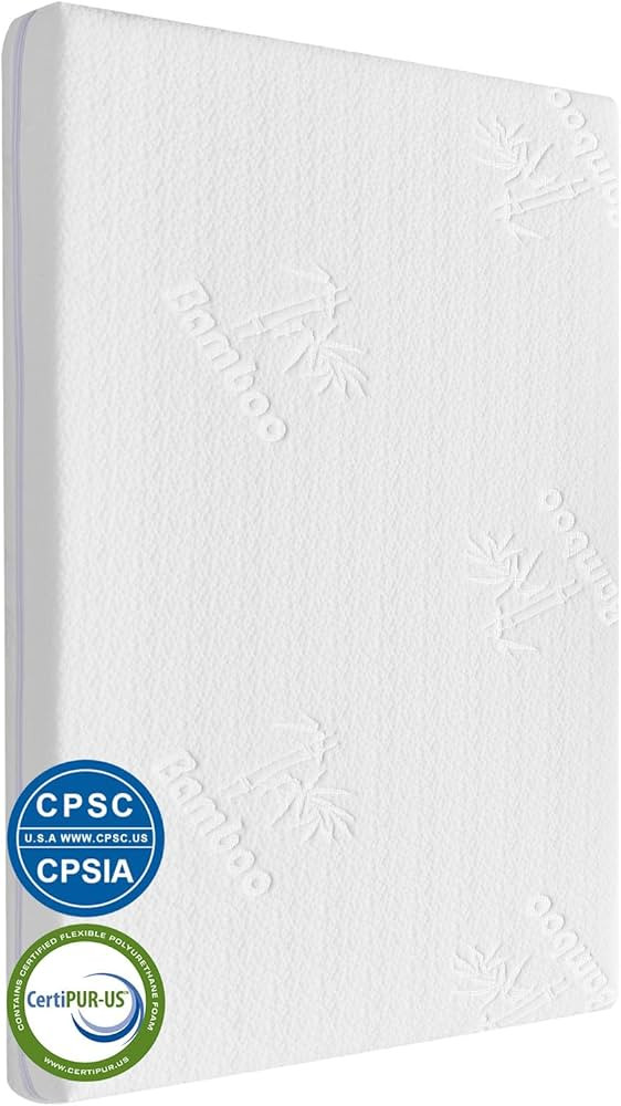 Bassinet Mattress (33 * 19 * 1.5) Bamboo Fiber and Microfiber Cover, Dual Side Gel Memory Foam Ma... | Amazon (US)