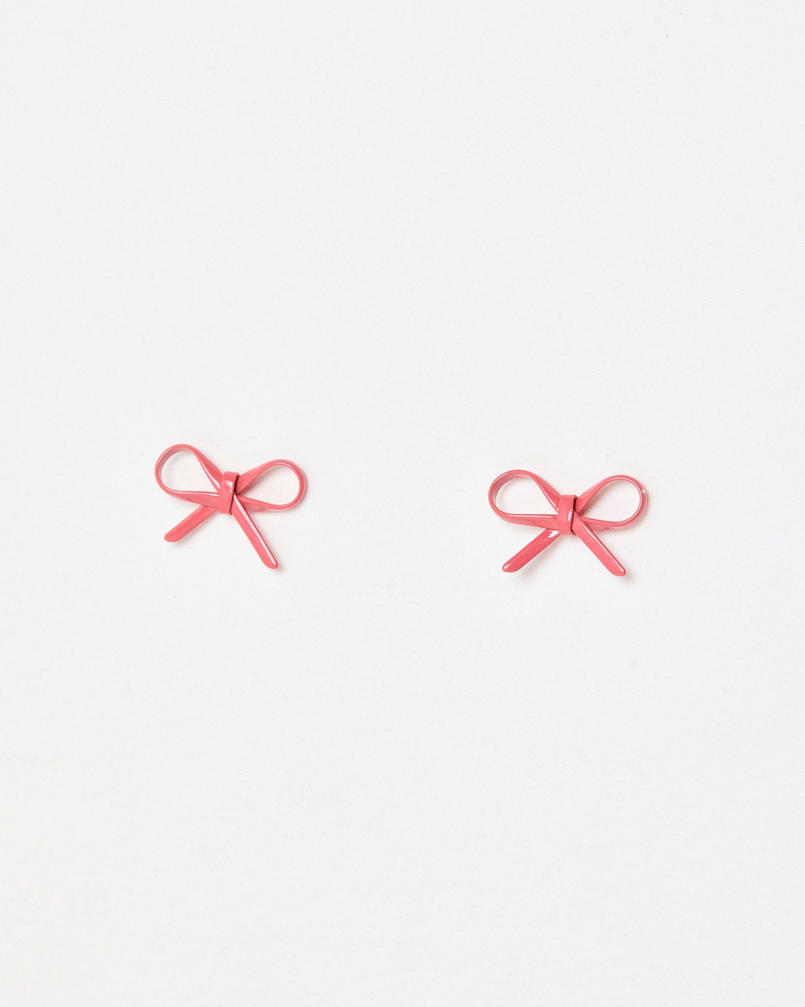 Poppy Coral Pink Ribbon Bow Earrings | Oliver Bonas | Oliver Bonas (Global)