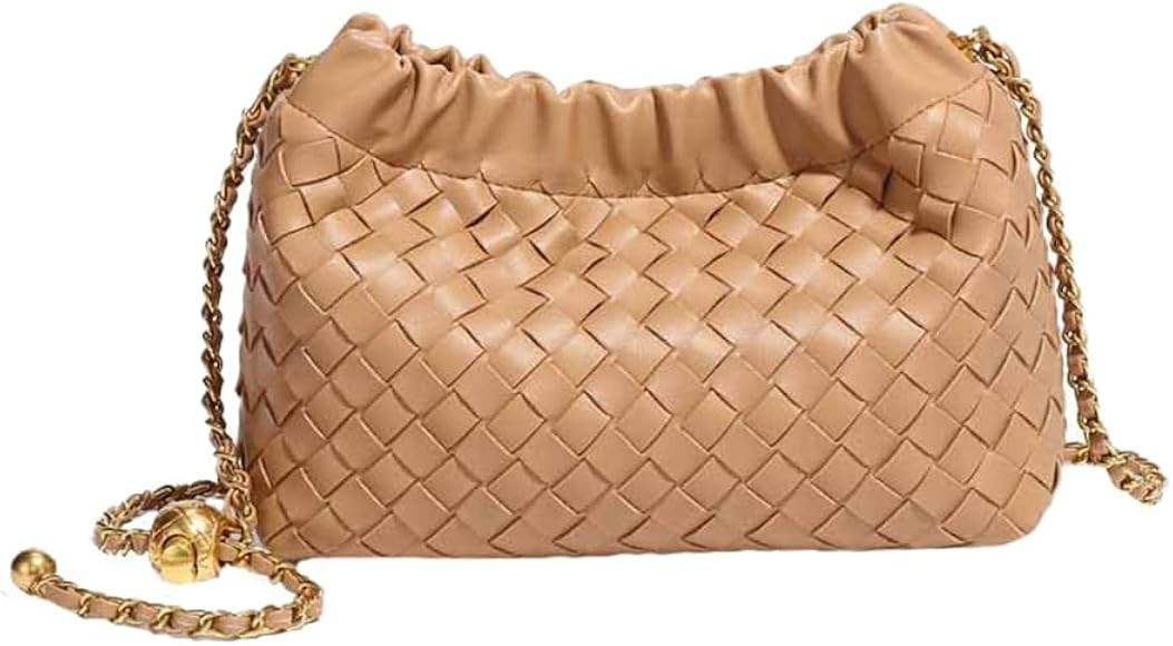 DBromanticArt Women PU Leather Woven Handbag Pleated Cuff Adjustable Straps Shoulder Crossbody Ha... | Amazon (DE)