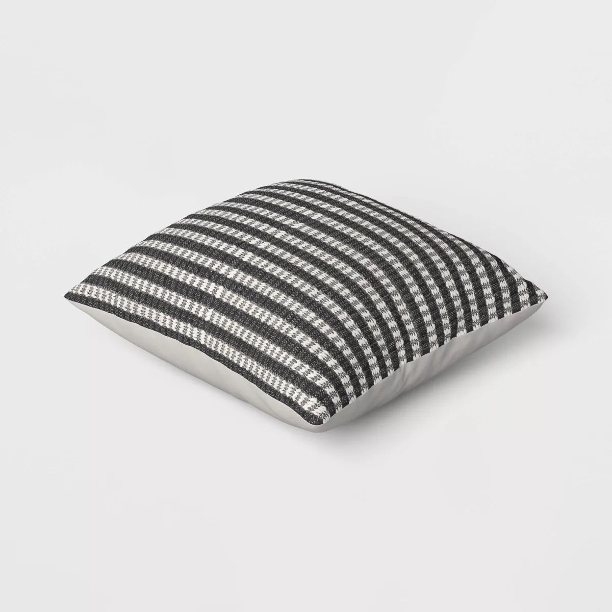18"x18" Stitched Stripe Square Outdoor Throw Pillow Assorted Grays - Threshold™ | Target