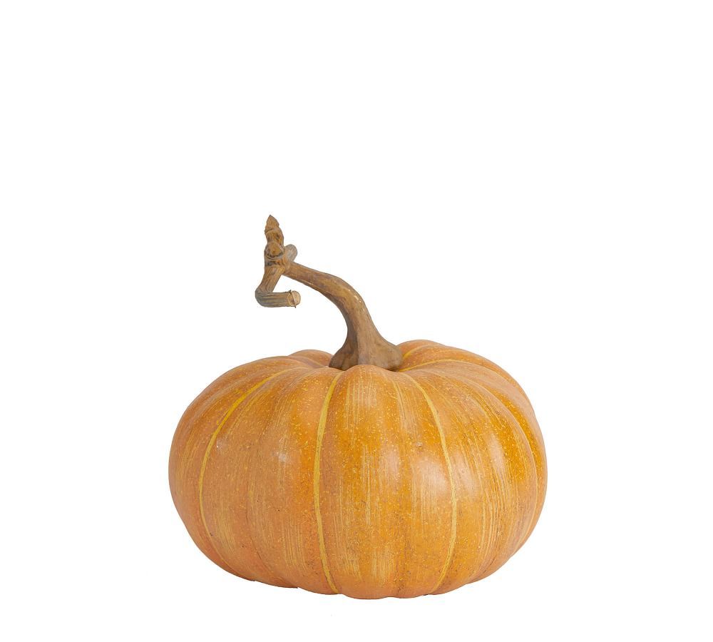 Faux Pumpkin, White/Green, Medium, 9" diameter | Pottery Barn (US)