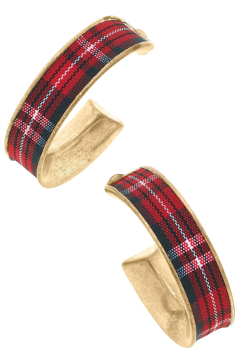 Libby Hoop Earrings in Tartan | CANVAS
