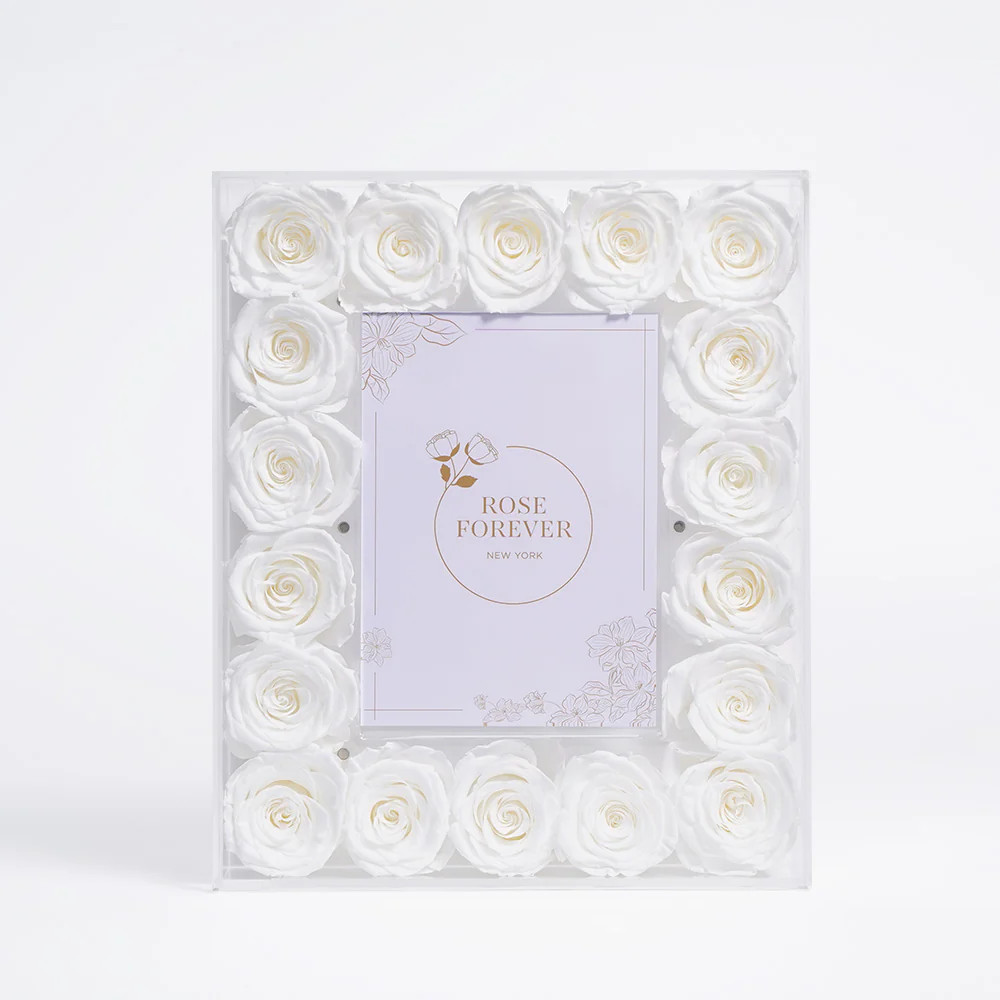 White Crystal Frame | Rose Forever 
