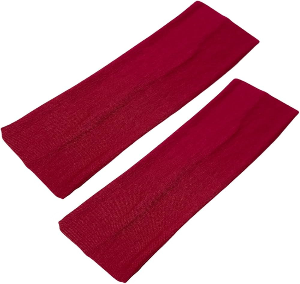 WESTEND CHOICE 7cm Wide Headbands 2 Pack Plain Stretchy Hairband Unisex Kylie Headband Bandeau Gy... | Amazon (UK)