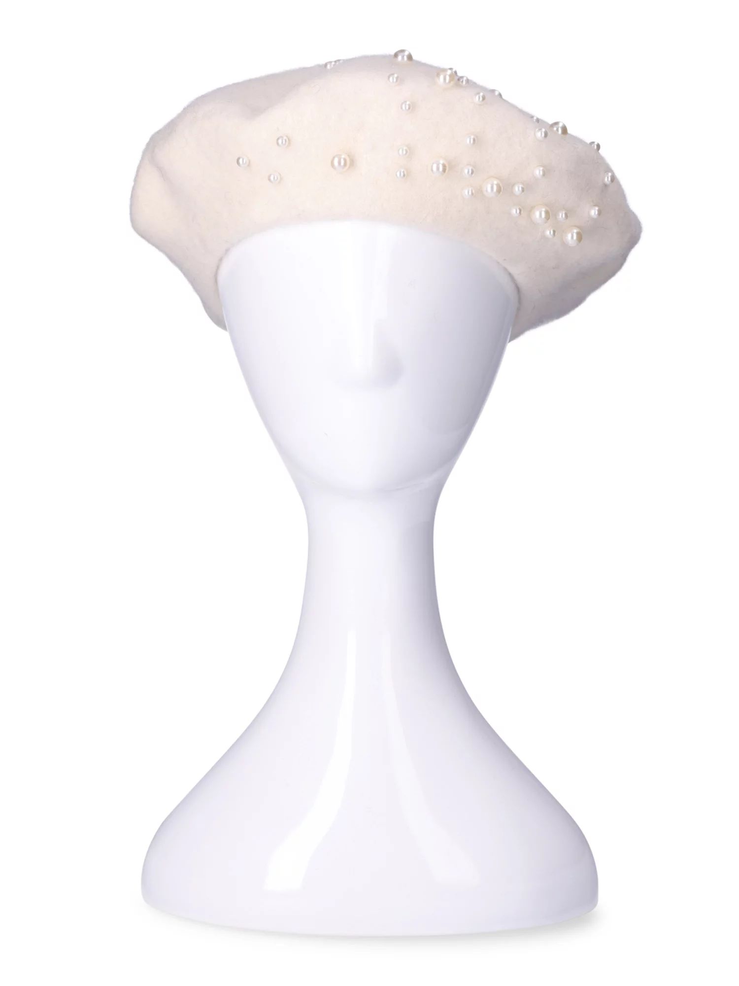 Time and Tru Women's Wool Felt Beret with Faux Pearls | Walmart (US)