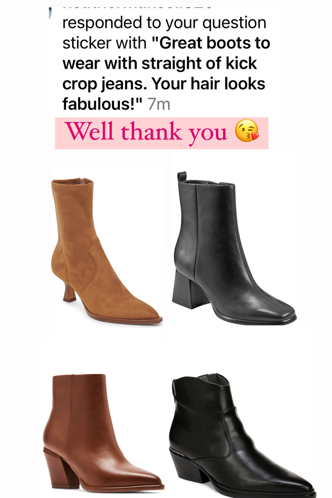 The best boots for straight log + kick flare jeans 

#LTKOver40 #LTKxNSale #LTKShoeCrush