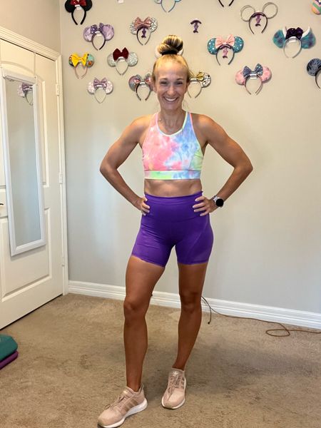 Didn’t want to workout so I put on a bright outfit and got it done! Featuring these amazing royal purple biker shorts and my tie dye bra with a back pocket! Great for storing a phone or water bottle on a run!

#LTKFitness #LTKSeasonal #LTKFindsUnder50