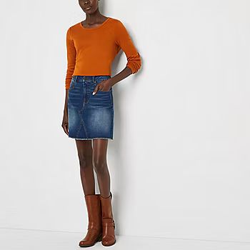 new!Frye and Co. Womens Mid Rise Denim Skirt | JCPenney