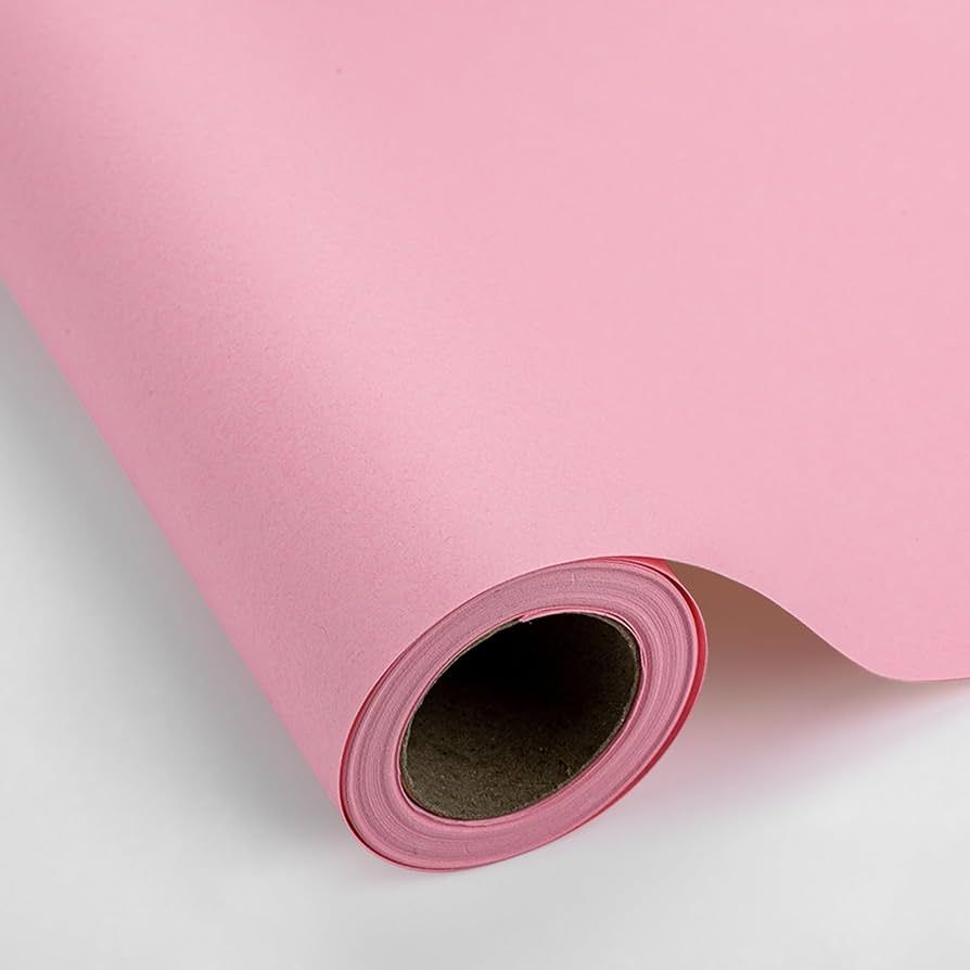 Merture Kraft Wrapping Paper Roll - 17 Inch X 32.8 Feet - 1 Roll (46.5 sq.ft.ttl.), Pink Kraft Gi... | Amazon (US)
