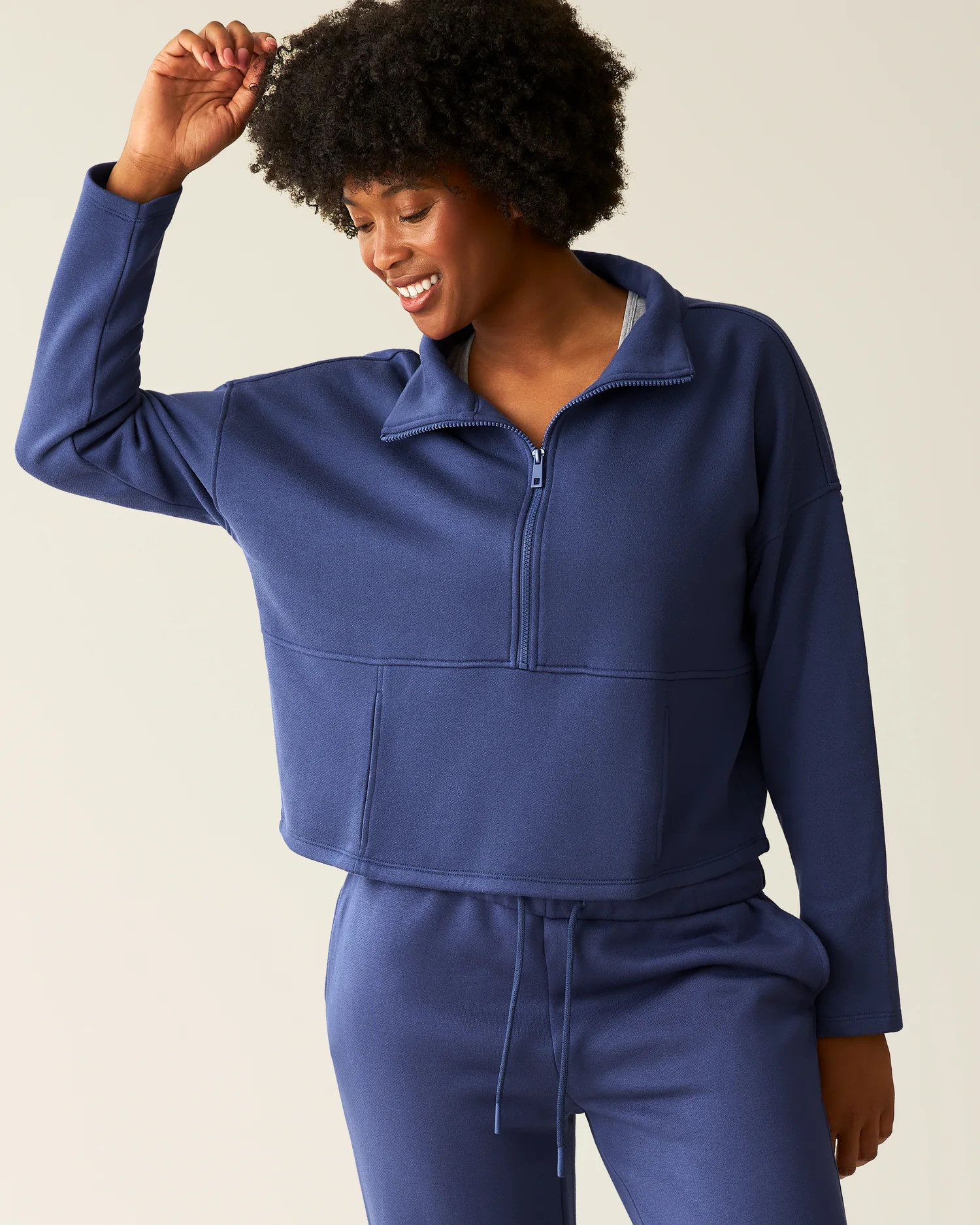 Cloud Fleece Half Zip Nursing Pullover | Deep Blue - Kindred Bravely | Kindred Bravely