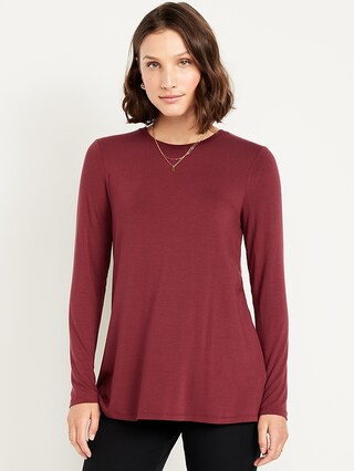 Luxe Long-Sleeve Crew-Neck Tunic | Old Navy (US)