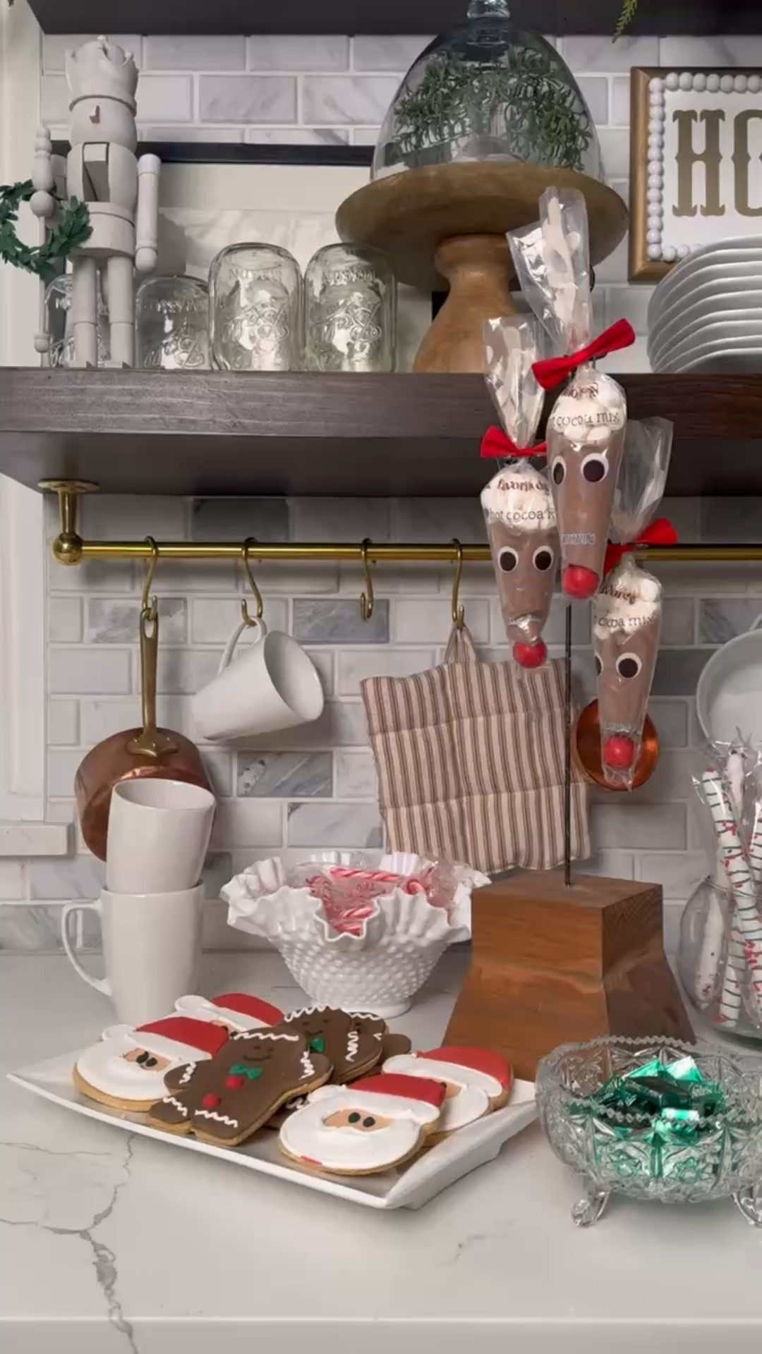 Our hot cocoa bar is officially open for the season! 🎄🤎
The stacked white plates, clear jars, wooden risers, reindeer cocoa pops, peppermint bowl, marshmallow dish, and all the festive touches make this space the heart of our holiday nights.
It’s the little traditions—stirring cocoa sticks, grabbing a cookie, lighting the garland—that make Christmas feel extra special.
#eanesinteriors #holidaytraditions #christmasmoments #kitchendecor #winterwarmth #festivekitchen



#LTKHome #LTKSeasonal #LTKHoliday