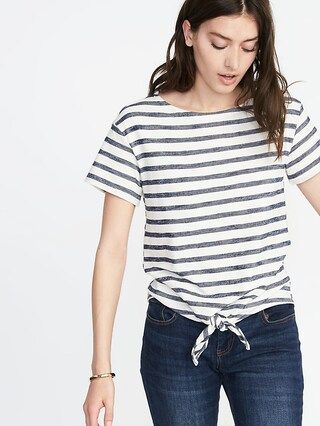 Relaxed Tie-Front Top for Women | Old Navy US