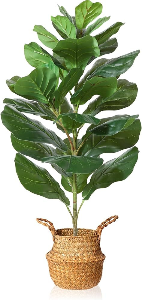 MOSADE Artificial Fiddle Leaf Fig Tree 37" Fake Potted Ficus Lyrata Plant with Handmade Seagrass ... | Amazon (US)
