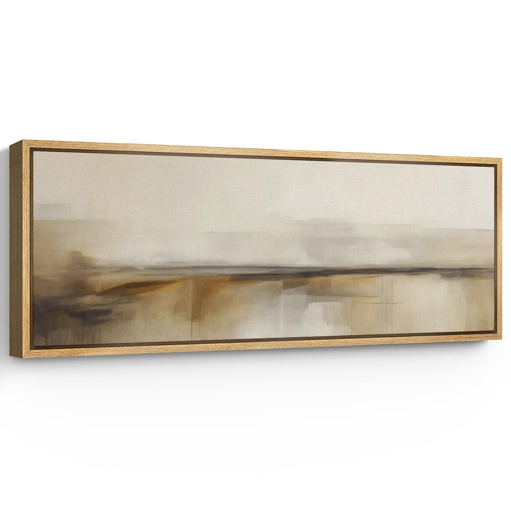 SIGNFORD Large Framed Canvas Print Wall Art Neutral Abstract Minimalist Beige and Brown Landscape... | Amazon (US)