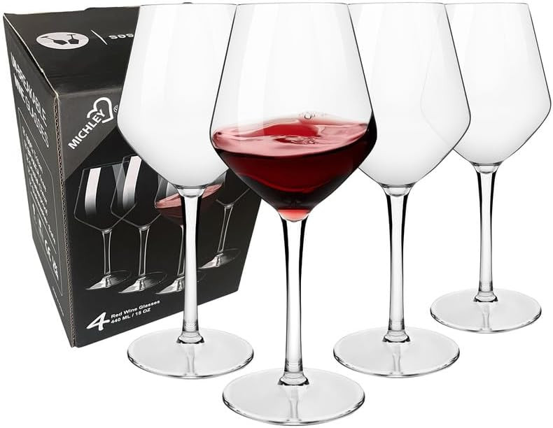 MICHLEY Unbreakable Stemmed Wine Glass 100% Tritan Plastic Dishwasher available Glassware 15 oz, ... | Amazon (US)
