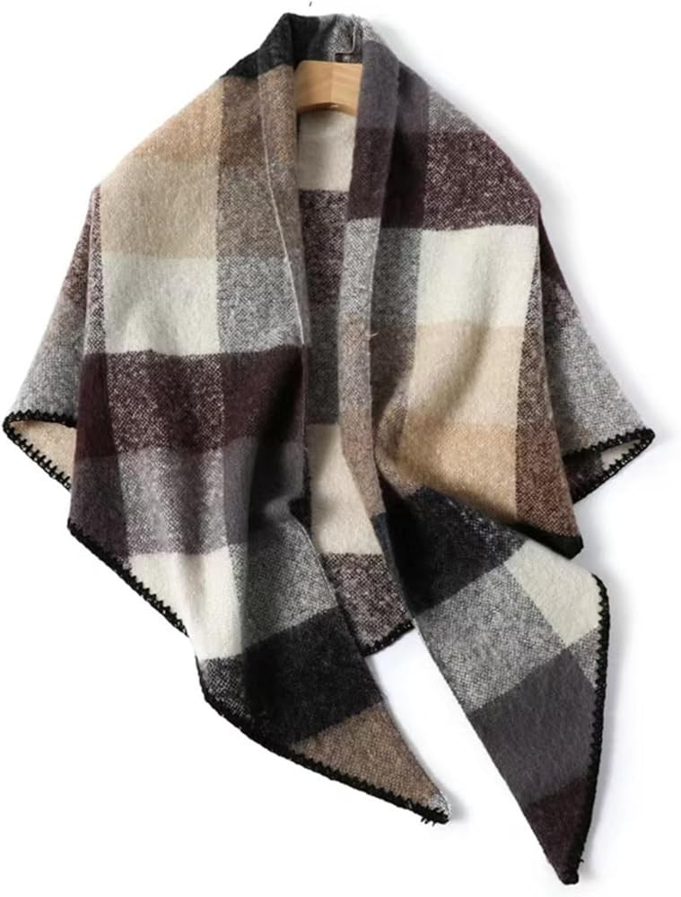 Womens Fall Winter Scarf Plaid Oversized Large Triangle Blanket Scarves Fashion Soft Shawl Wrap | Amazon (US)
