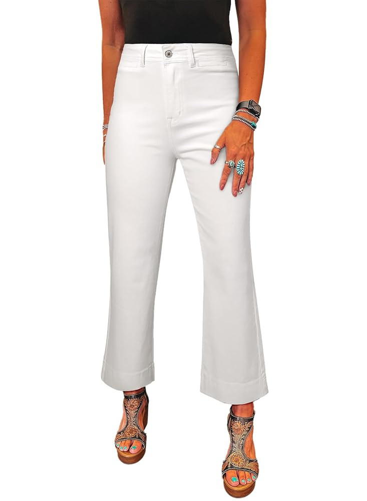 SHEWIN Wide Leg Jeans for Women Trendy High Waisted Flare Jeans Stretchy Straight Leg Ankle Denim... | Amazon (US)