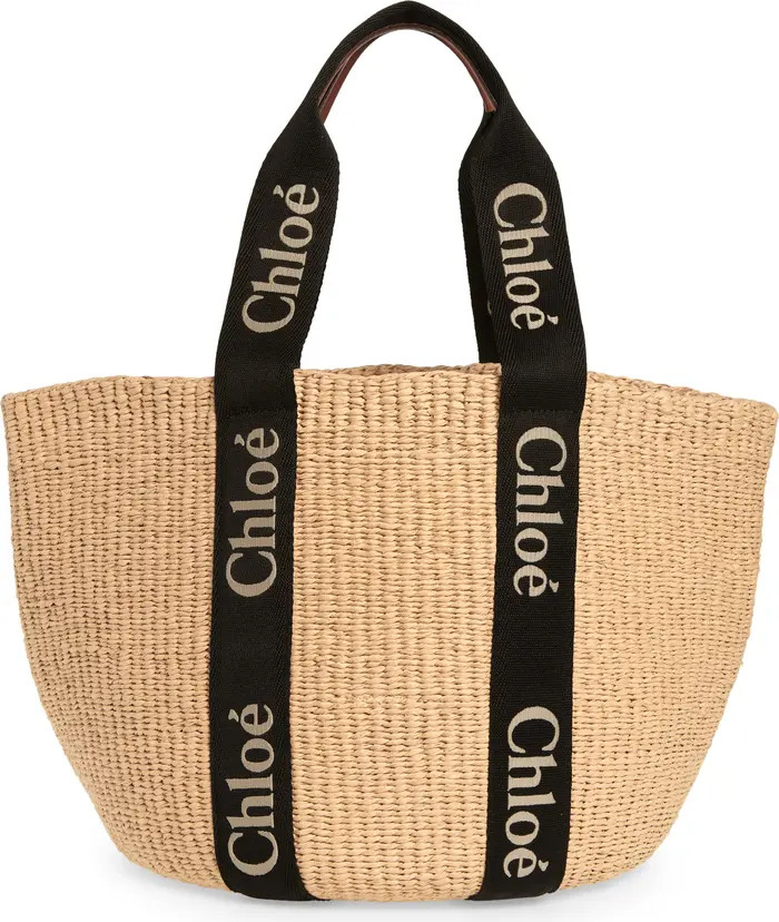 Large Woody Straw Basket Tote | Nordstrom