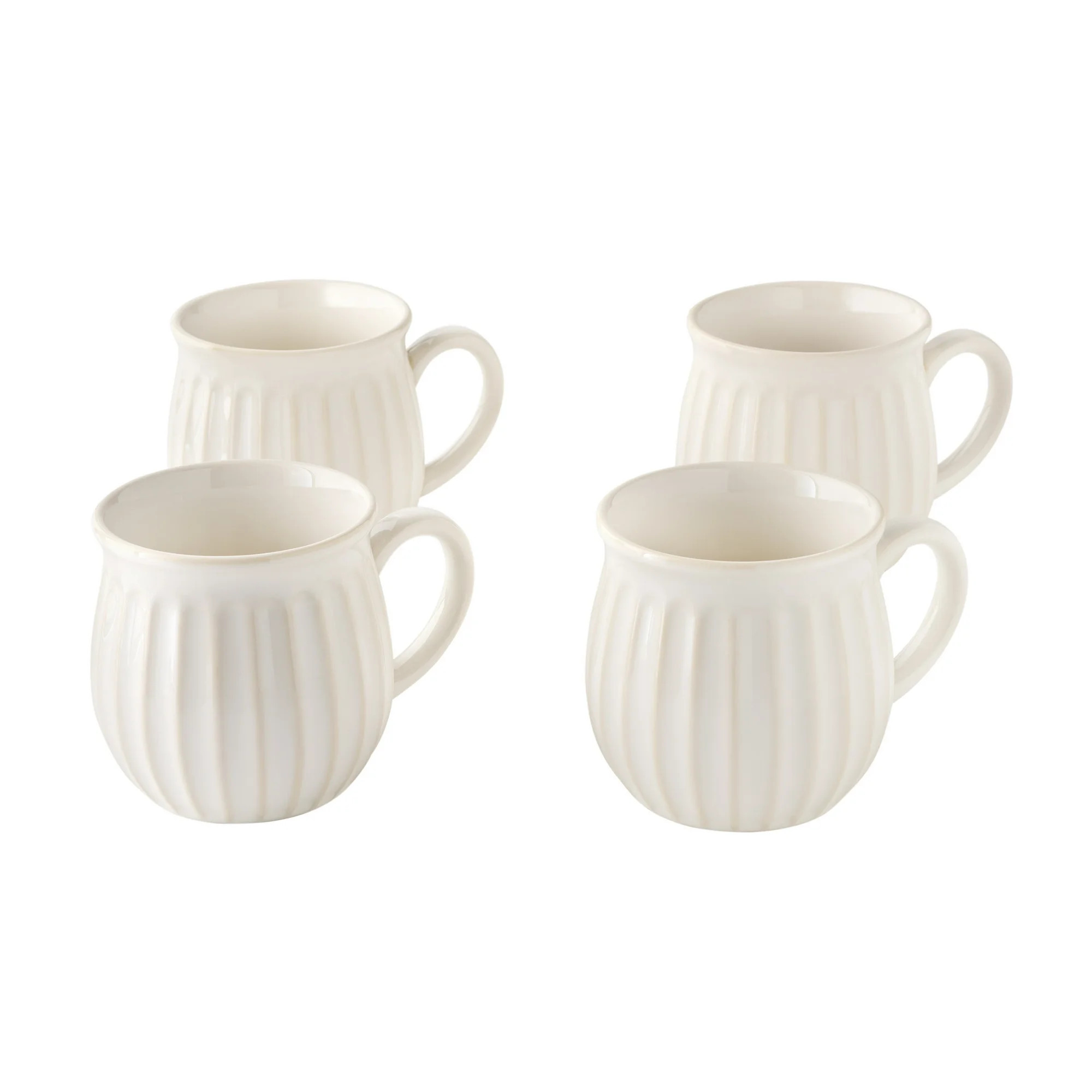 The Pioneer Woman Colette 12 oz Cream Stoneware Mugs, Set of 4 | Walmart (US)